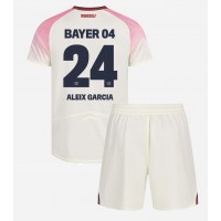 Otroški Nogometni dresi Bayer Leverkusen Aleix Garcia #24 Gostujoči 2025-26 Kratek Rokav (+ Kratke hlače)